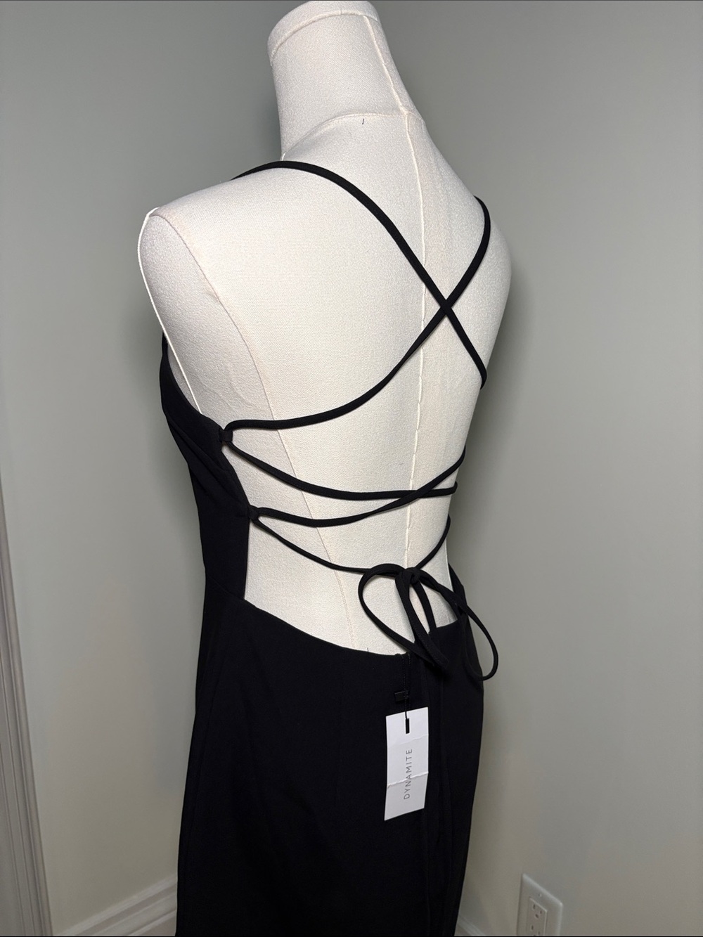 Dynamite Black Backless Strappy Midi Dress